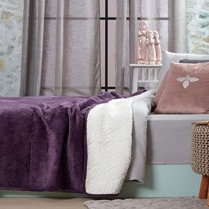 כיסוי מיטה/ שמיכה מדגם דיאמנט בצבע סגול