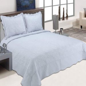 כיסוי מיטה מדגם דיאנה בצבע אפור