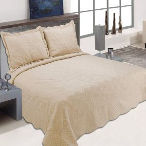 כיסוי מיטה מדגם דיאנה בצבע מוקה