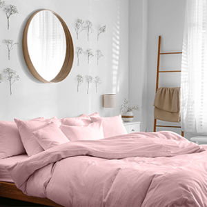 סט מצעים  מכותנה מצרית בצבע ורוד פודרה