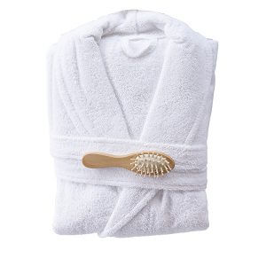 חלוק רחצה מגבת בצבע לבן