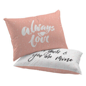 זוג ציפיות מודפסות מדגם Always love